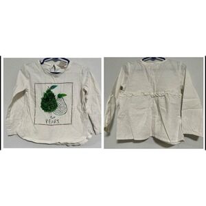 Zara baby girl embroidered white blouse set of 2 sz 3/4 years